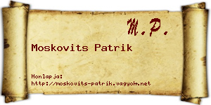 Moskovits Patrik névjegykártya